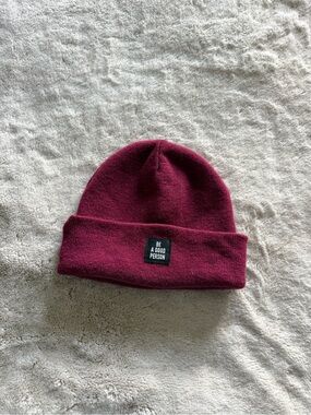 BAGP Colorado "Be A Good Person" reversible Knit Beanie Burgundy and pink
